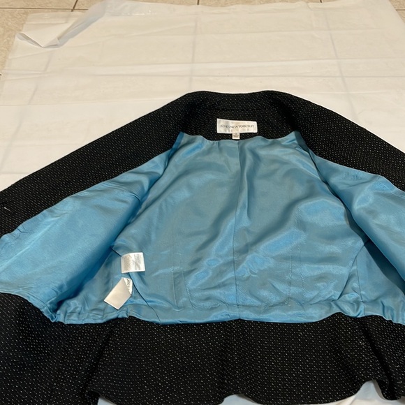 Jones New York Suit black with small dots of turquoise size 12 - Picture 8 of 13